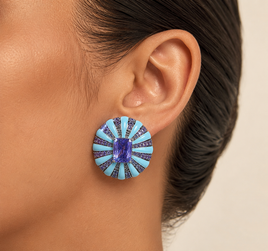 Violet Azure Statement Earrings “ Pre-order “