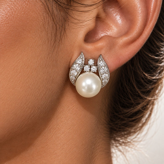Five-Row Ivory Pearl Choker & Earrings Set “Pre-order “