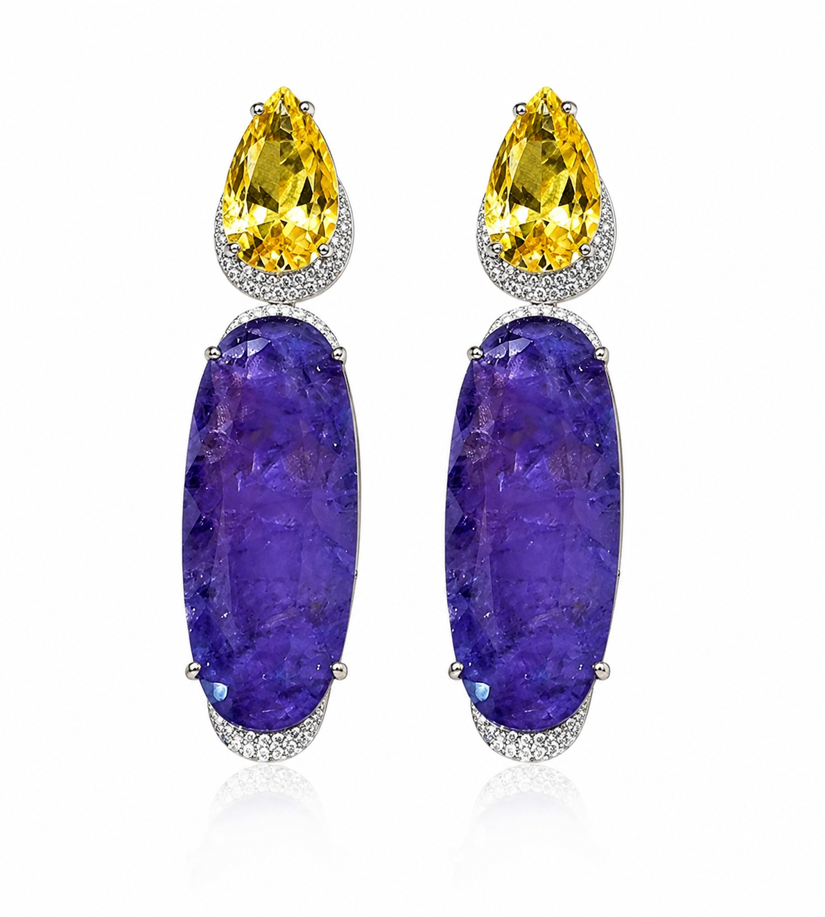 Golden Amethyst Statement Earrings “Pre-order “