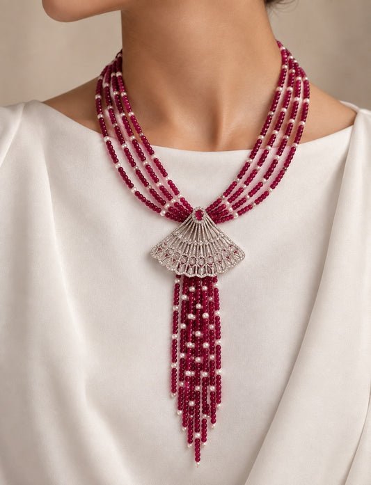 Ruby Éclat Tassel Necklace “Pre-order”