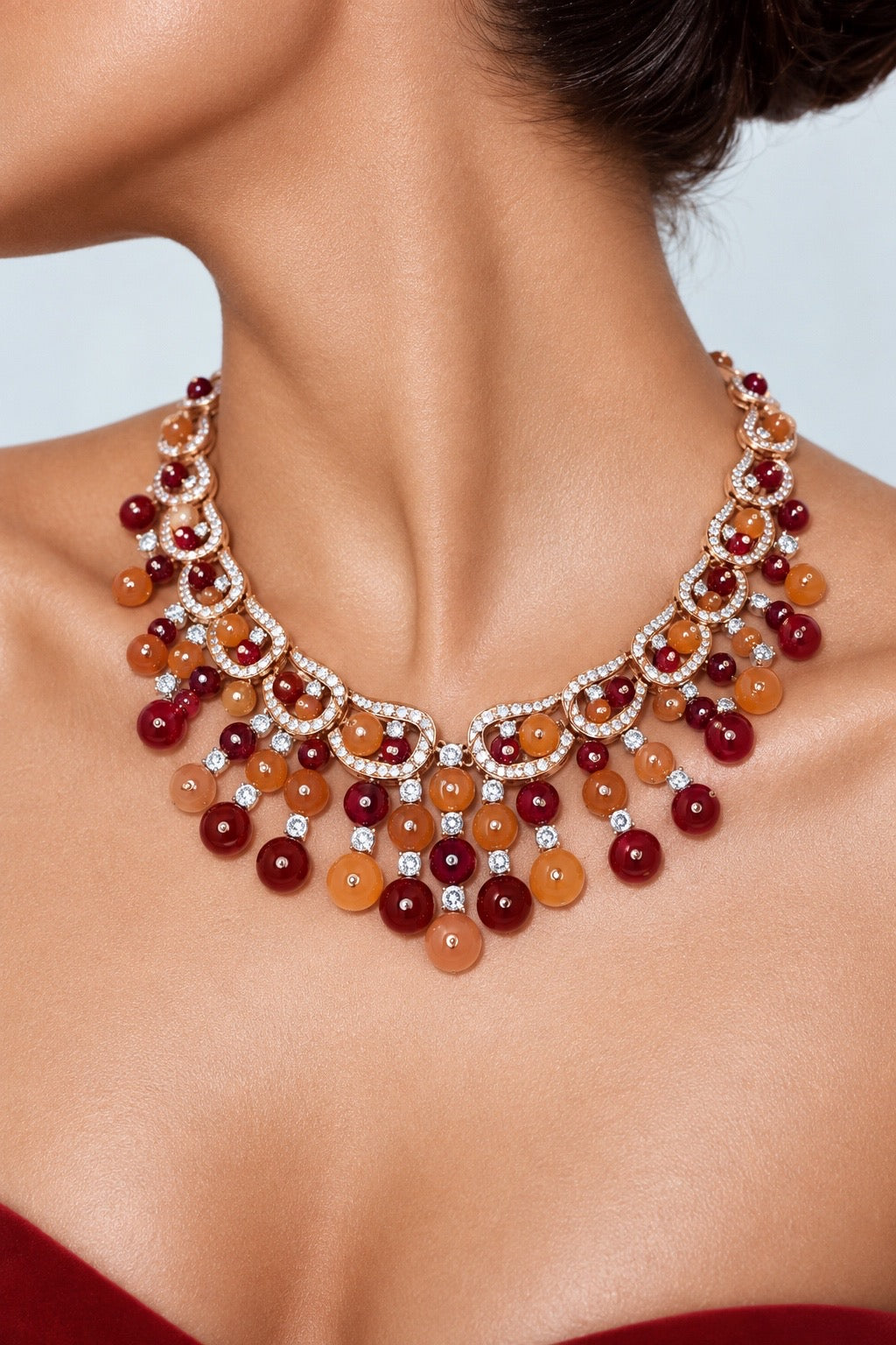 Burgundy & Amber Elegance Jewelry Set
