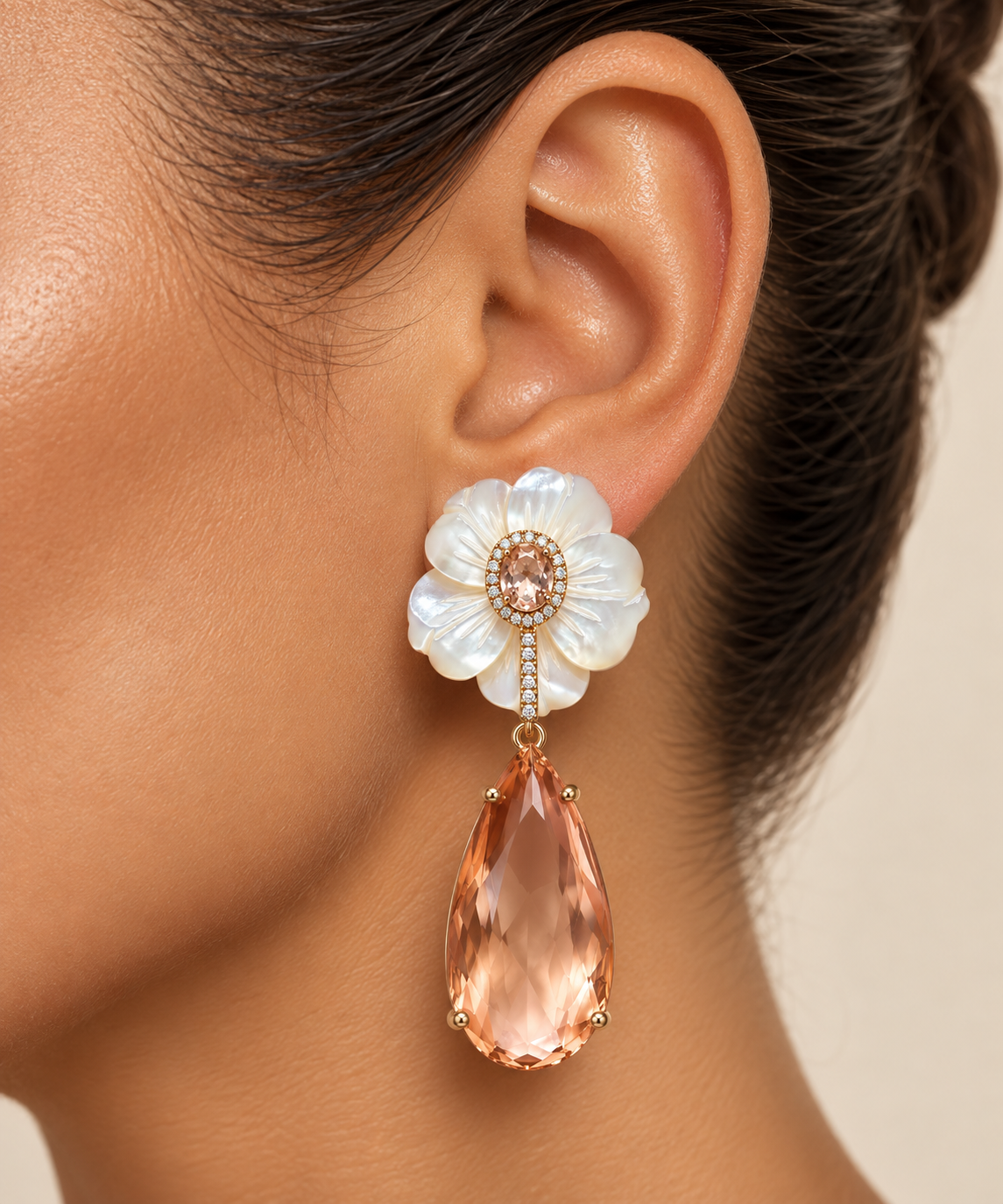 Mother of Pearl Blush Drop Earrings “Pre-order “