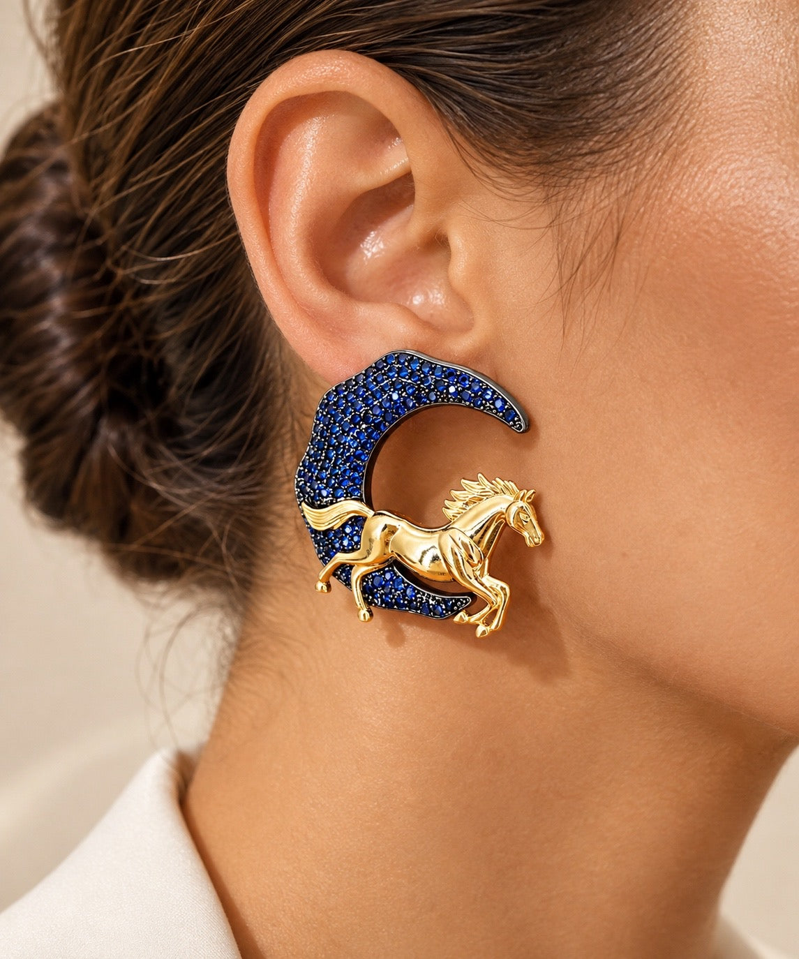 Equestrian Crescent Statement Earrings “ Pre-order “