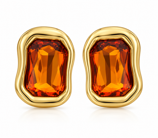 Amber Radiance Statement Earrings