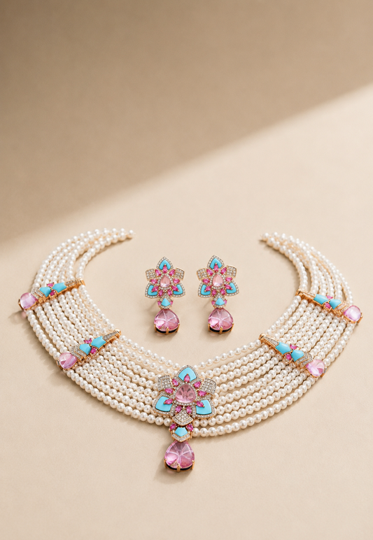 Multi strand pear jewelry set “Pre-order “