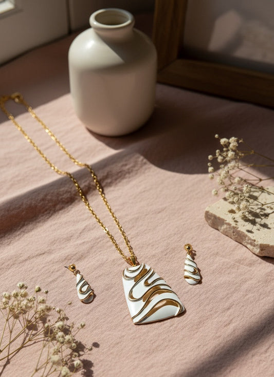 White enamel long set