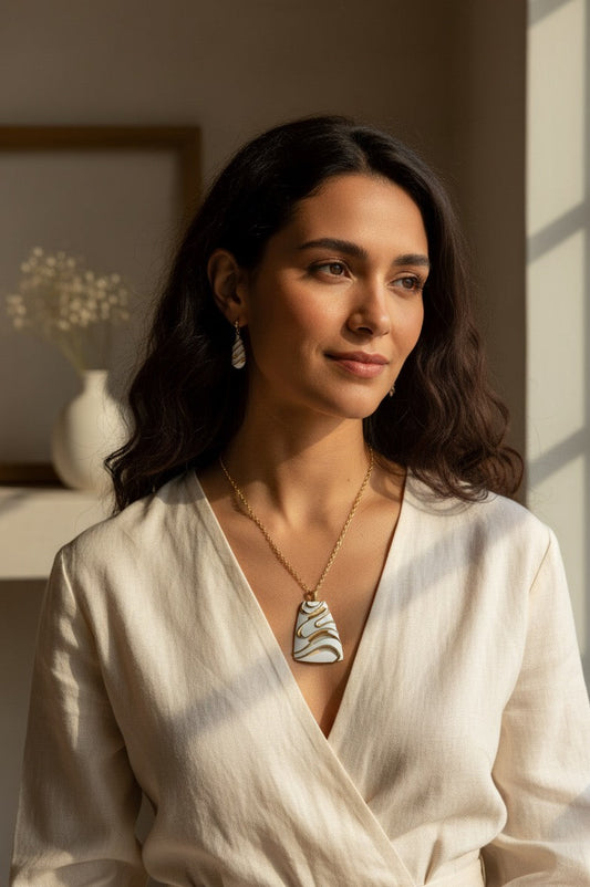 White enamel long set