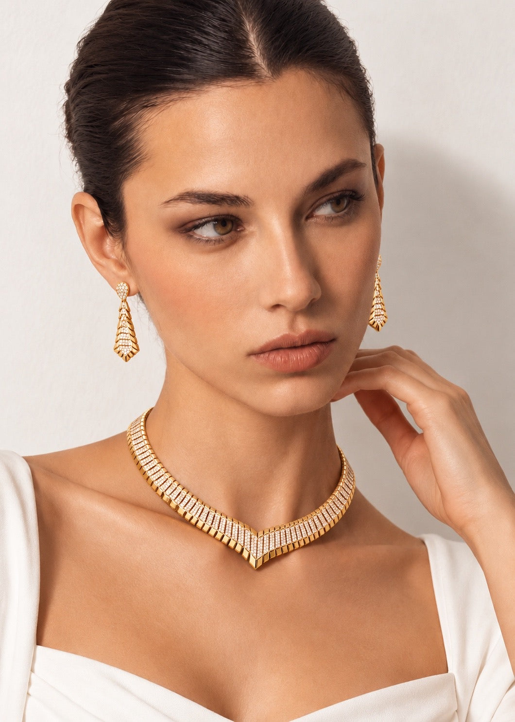 Golden Chevron Elegance Set